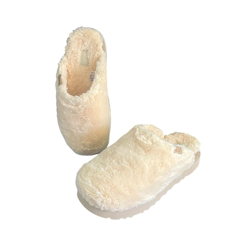 UGG Natural Fuzz Sugar Wool Faux Fur Slide Slipper - Picture 5 of 13